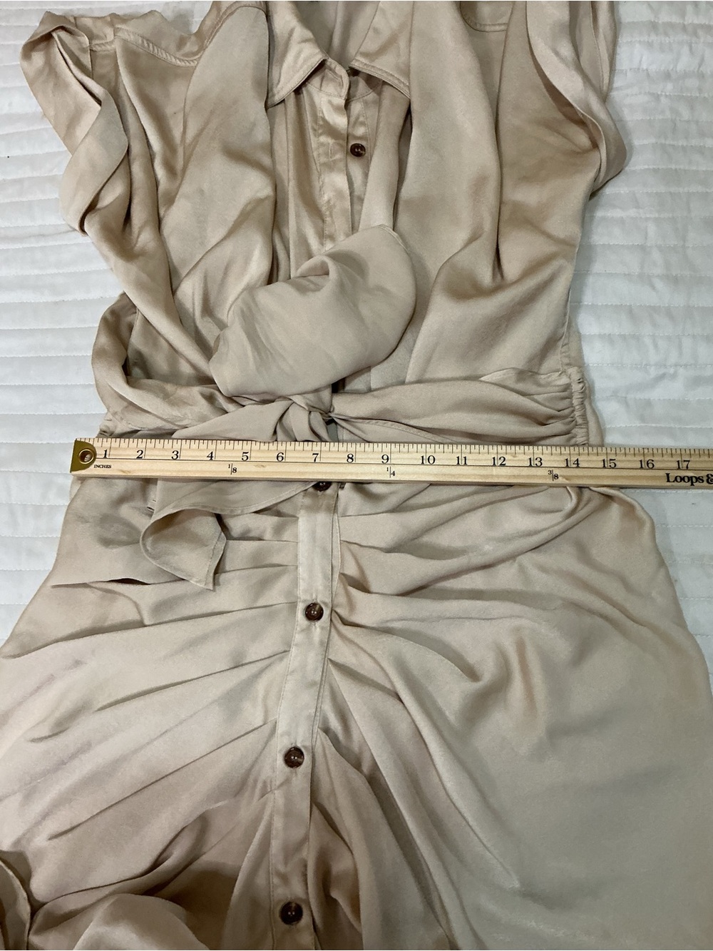Fashion Nova Sage Satin Tie-Front Midi Dress - Picture 6 of 8